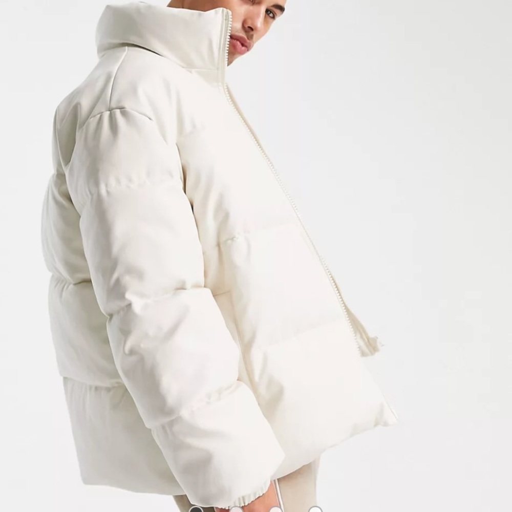 Vintage South Pole puffer coat hoodie neutral colors pockets jacket